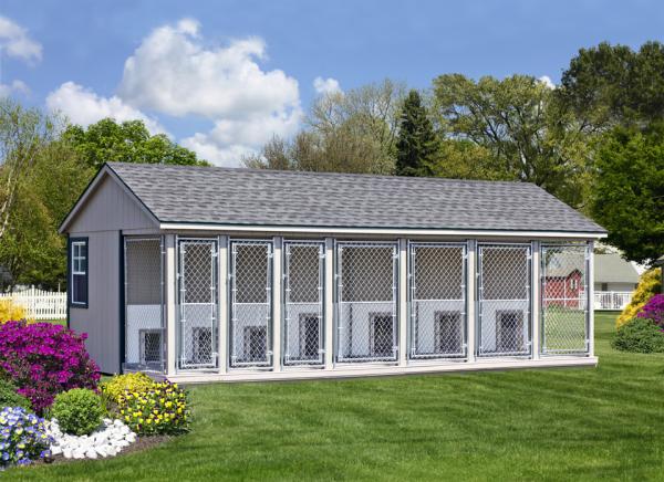 12x26 commercial kennel in gray
