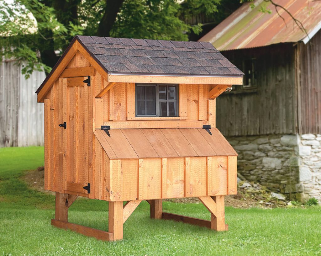 Exterior of a 3x4 Quaker chicken coop
