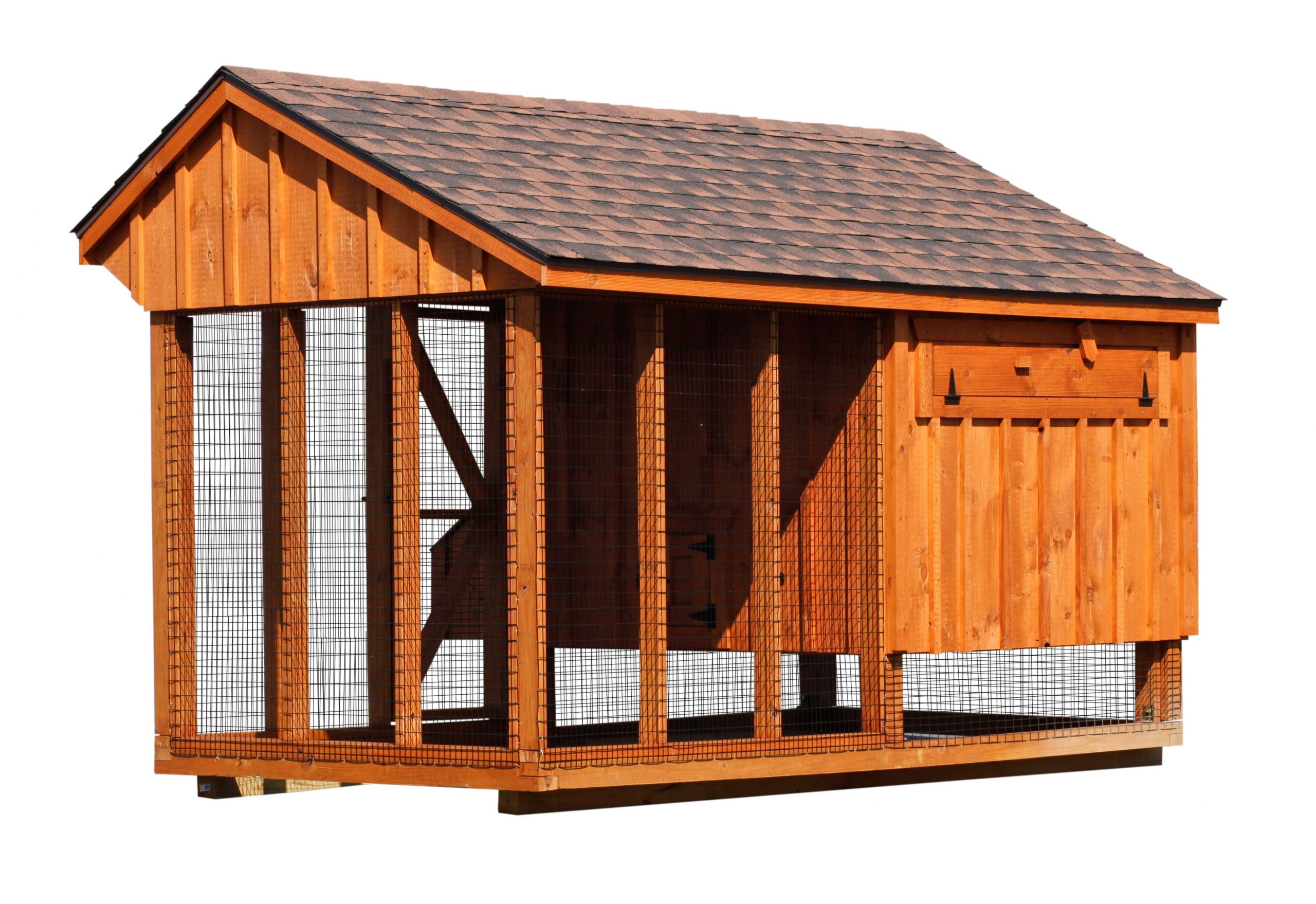 Back view of a 6x12 Quaker Combination chicken coop