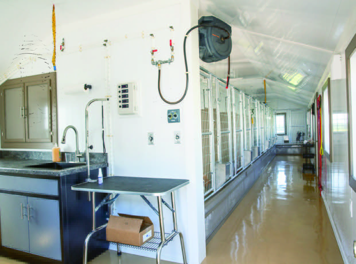 14x44 commercial kennel interior