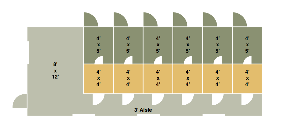 12x32 6-run kennel floor plan