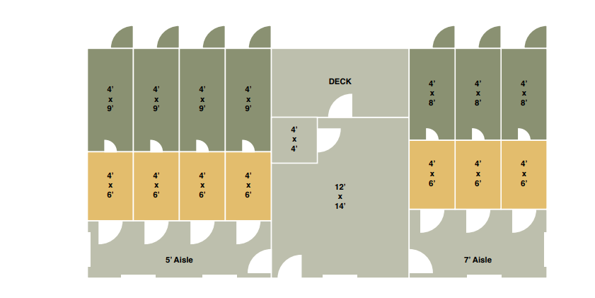 14x40 7 run commercial kennel floor plan