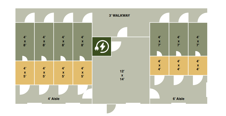 20x40 commercial kennel floor plan