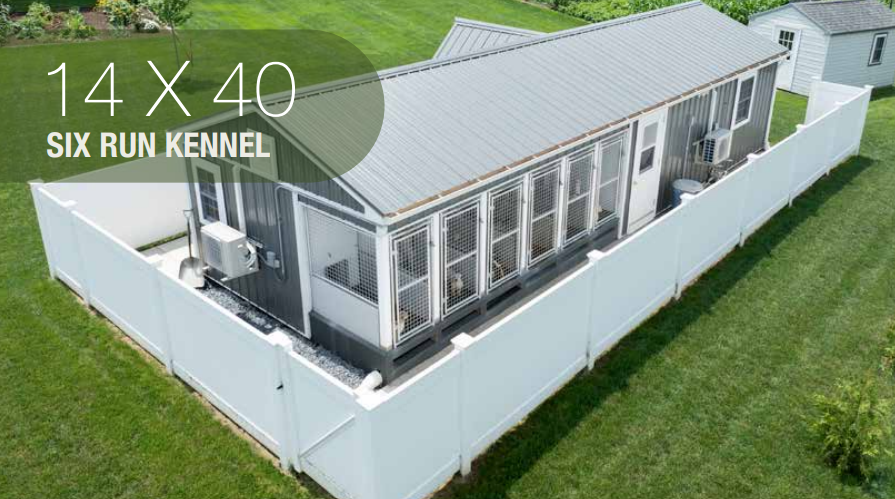 14x40 6-run commercial kennel