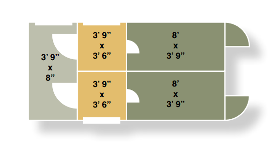 8x16 double capacity kennel floor plan