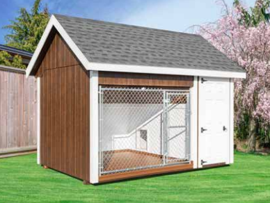 8x12 elite shed style kennel - back