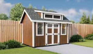 8x12 elite shed style kennel - front