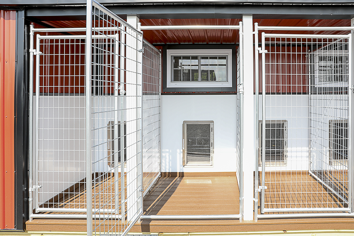 Interior of a 14x30 kennel