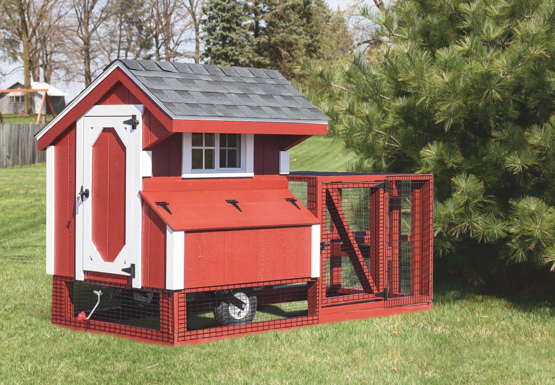 Exterior of a 4x4 Tractor chicken coop