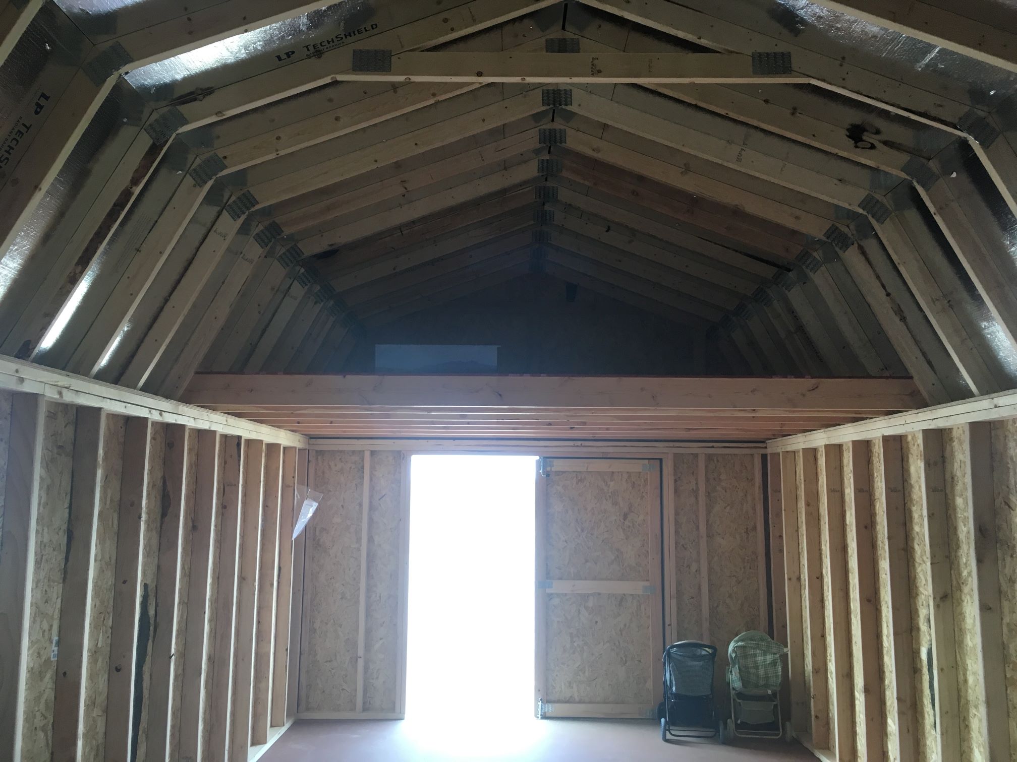 Interior of a High Barn Shed with a loft