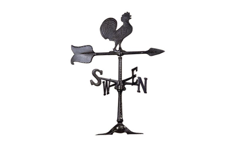 Black weathervane with rooster