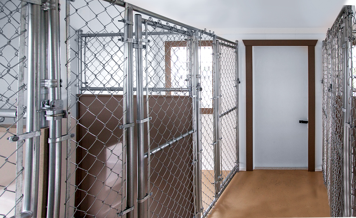 Interior of a 12x24 kennel