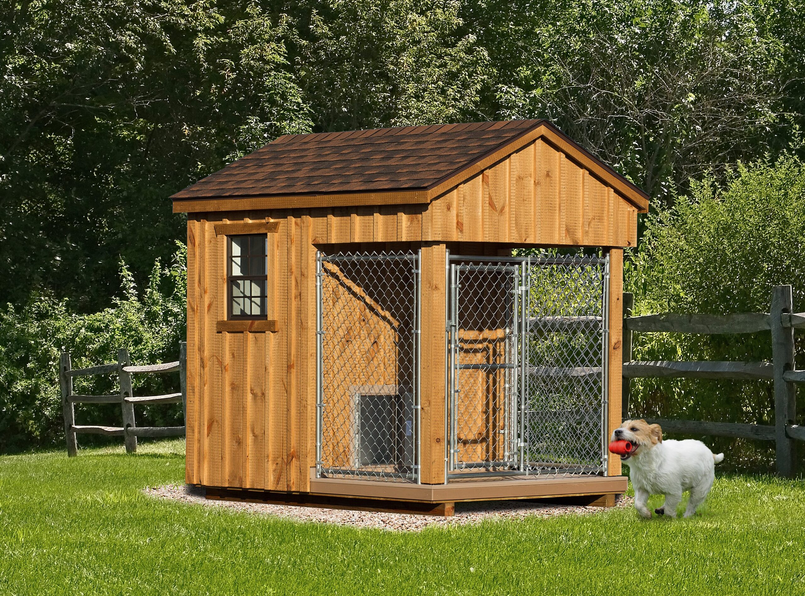 Front view of a 6x8 single capacity dog kennel