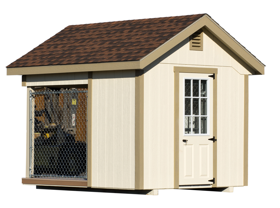 Back view of an 8x10 Elite Single Capacity Kennel