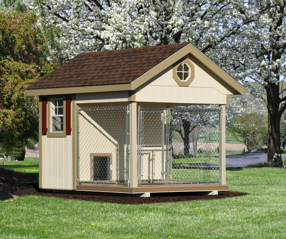 Front view of an 8x10 Elite Single Capacity Kennel