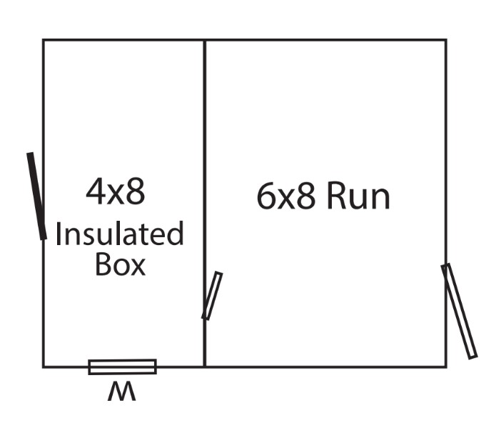 Floorplan of a 8x10 single capacity kennel