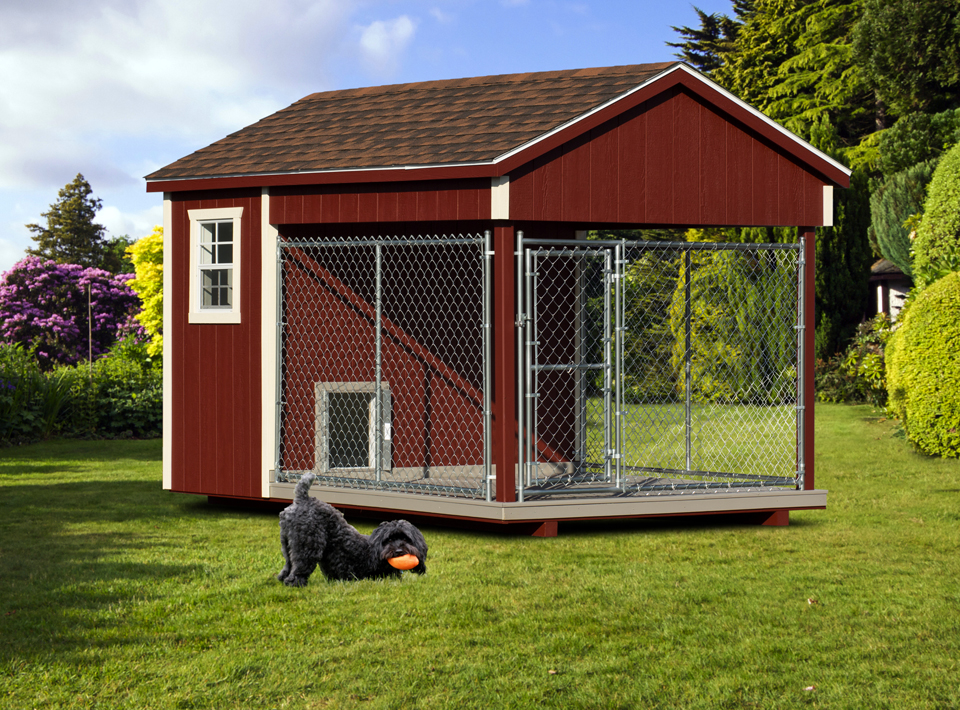 Front view of an 8x12 Traditional single capacity kennel