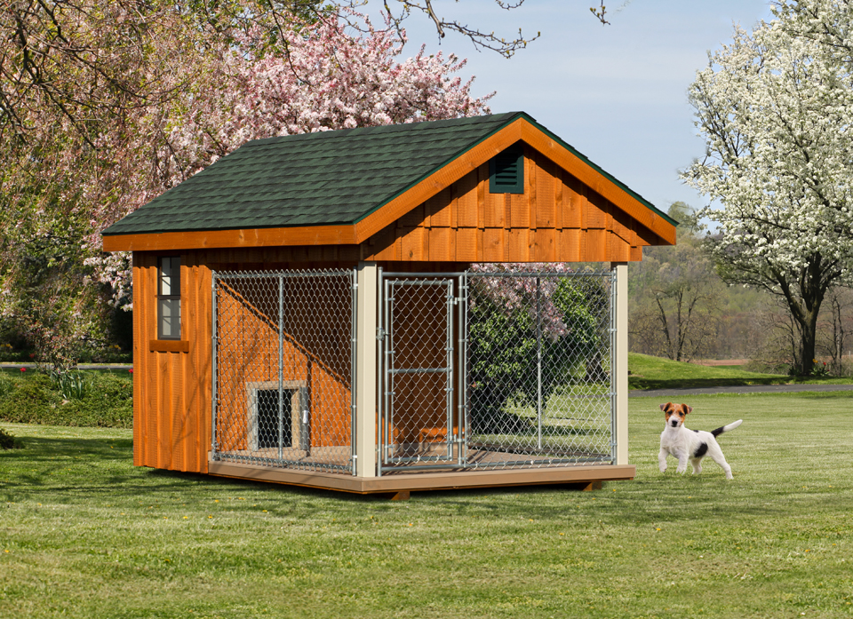 Front view of an 8x12 Elite single capacity kennel