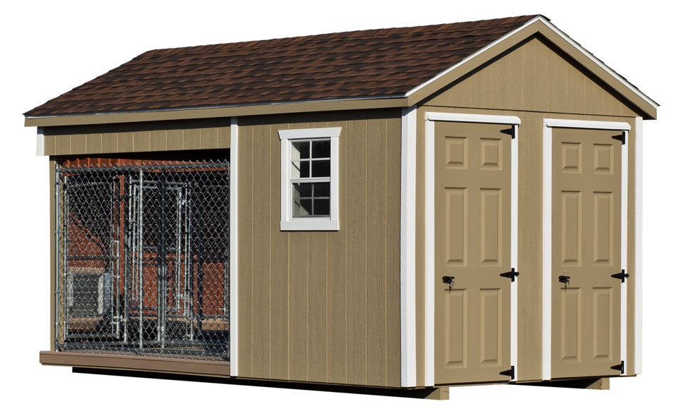 Back view of an 8x14 Traditional double capacity kennel