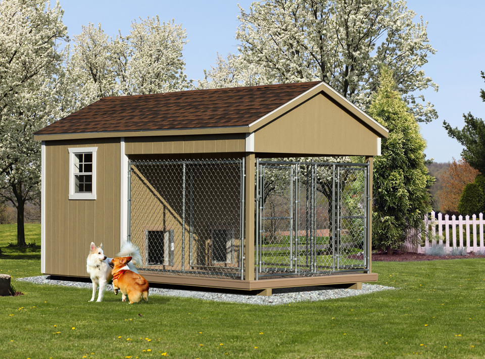 Front view of an 8x14 Traditional double capacity kennel