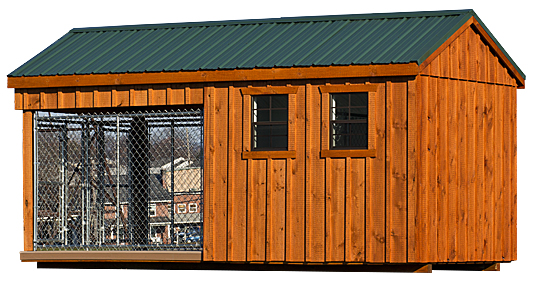 Side and back view of an 8x16 double capacity kennel