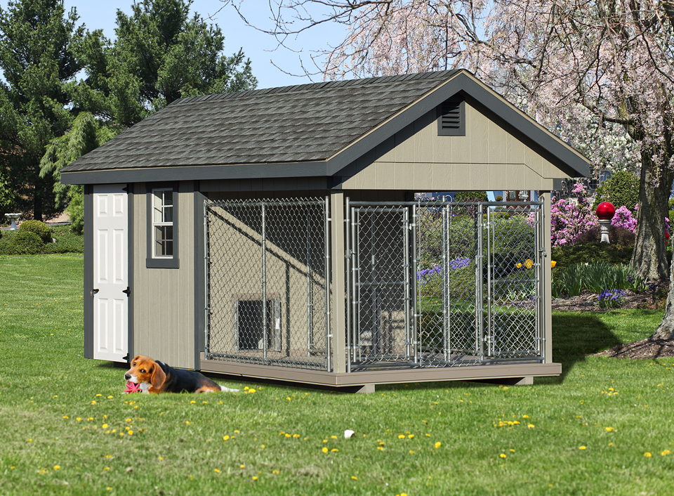 Front view of an 8x16 Elite double capacity kennel
