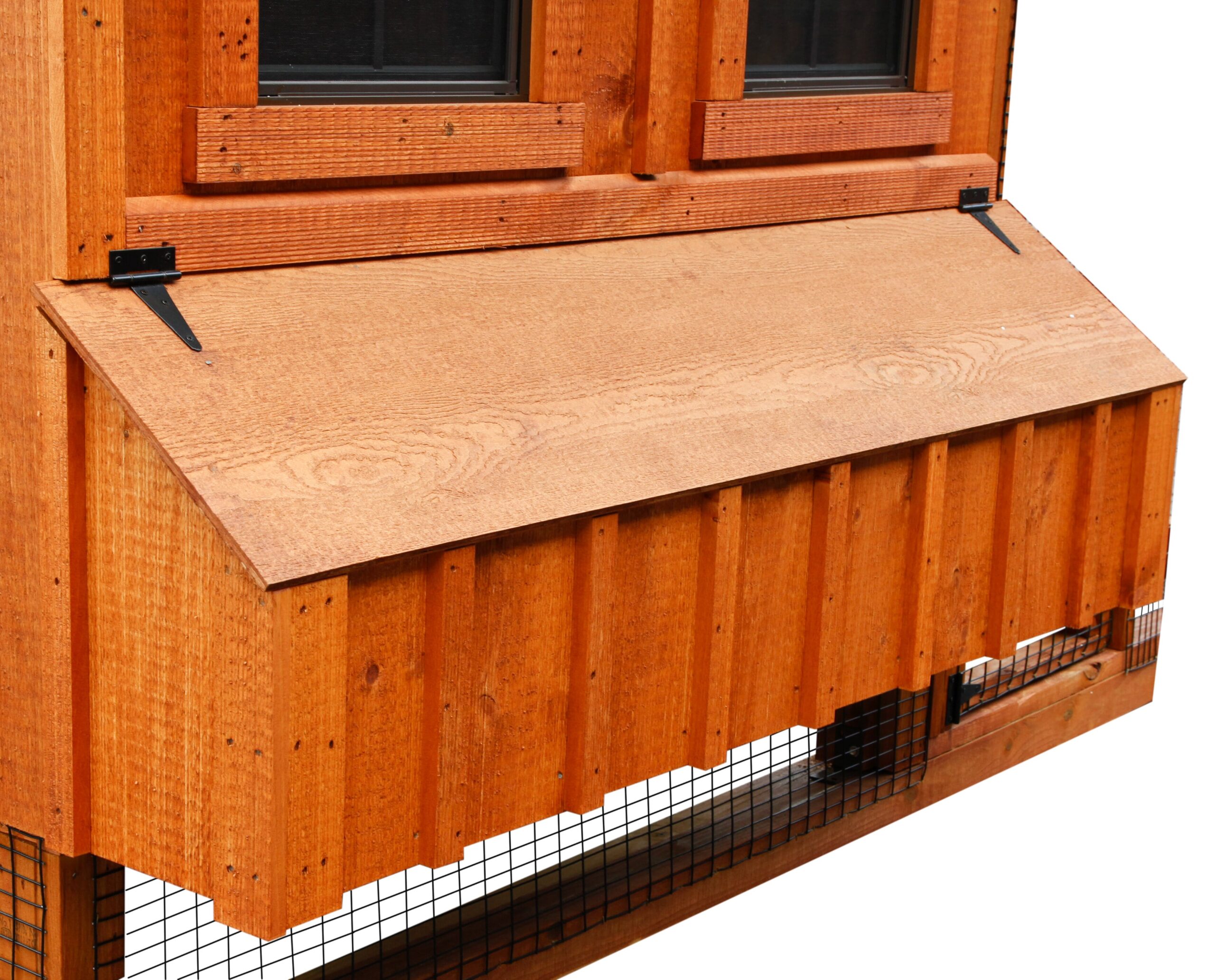 Close up of exterior of a 6x12 Quaker Combination chicken coop