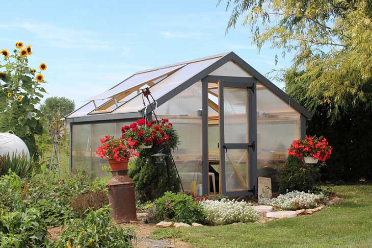 Gray A-Frame Greenhouse