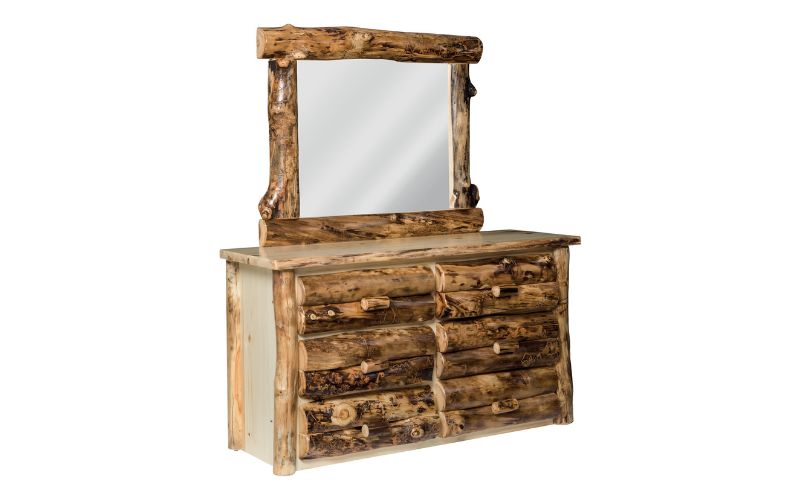 Aspen Collection 6 Drawer wide Dresser with Mirror