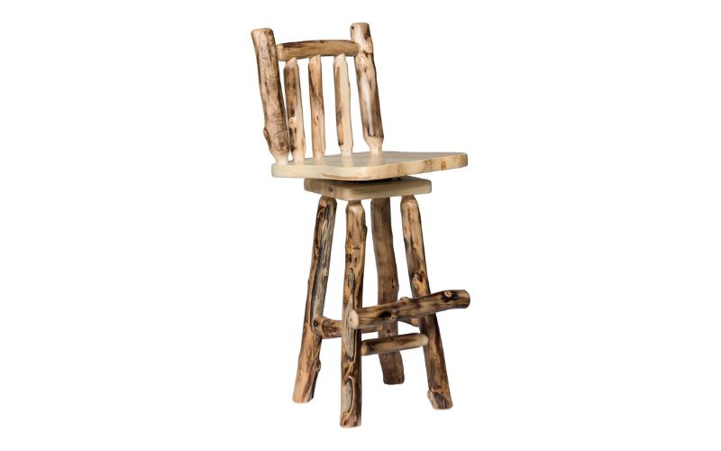 Aspen Collection Barstool with a wooden back