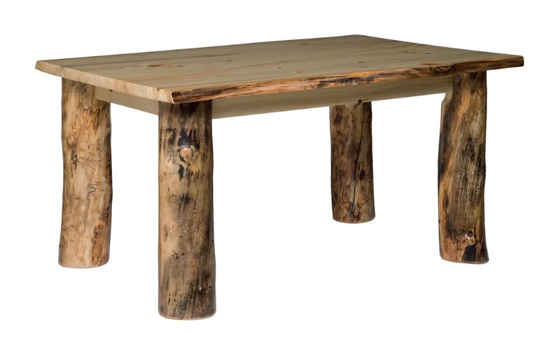 Aspen Collection Dining Table with log table legs
