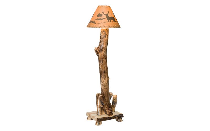 Aspen Collection Floor Lamp deer print lamp shade