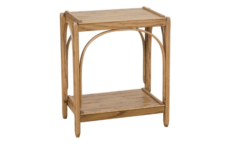 Hickory Collection 2 Tier End Table made with light wood
