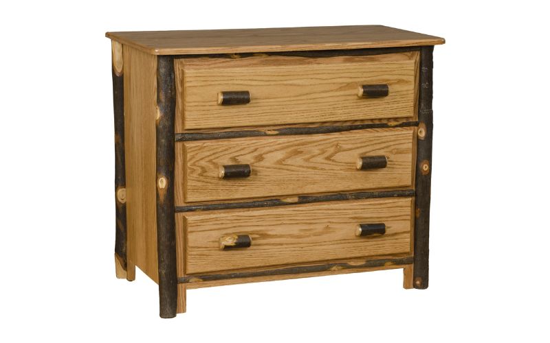 Hickory Collection 3 Drawer tall Chest made with real wood
