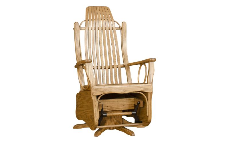 Hickory Collection Bent Swivel Glider made with oak wood