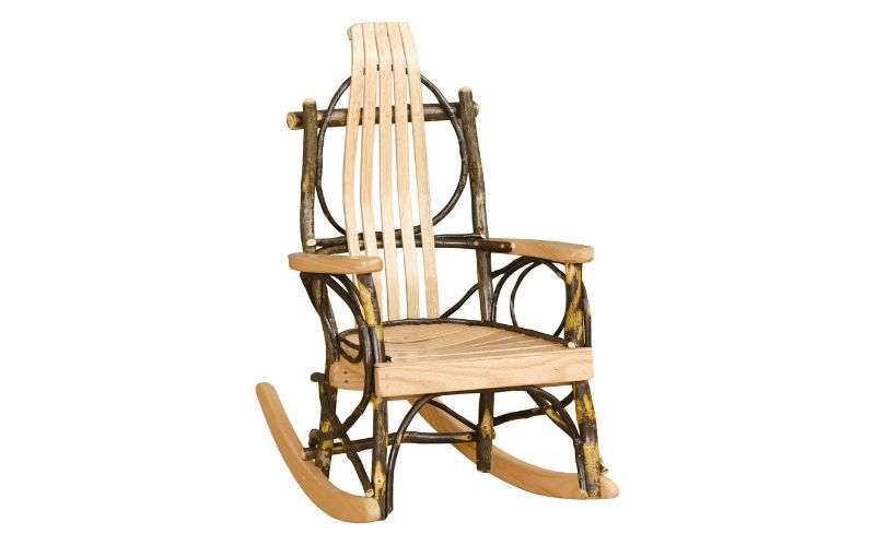 Hickory Collection Child Rocker made with real wood and twigs