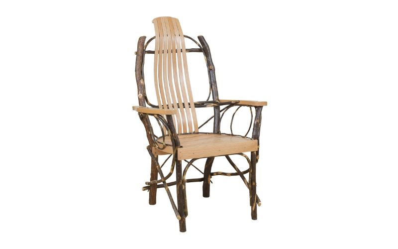 Contour dining chair with arm rests and real wood accents