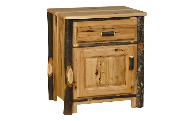 Hickory Collection Nightstand with 1 Drawer and 1 Door