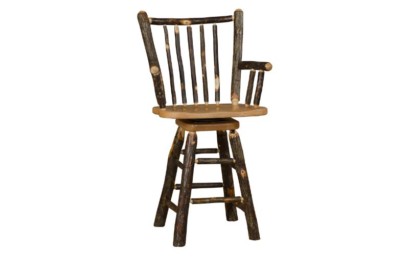 Barstool with a stick back and arm rests