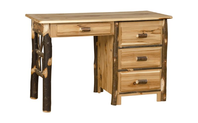 Hickory Collection Student Desk with 4 drawers and wood accents