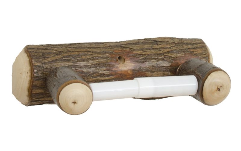 Hickory Collection Toilet Paper Holder made from wood and plastic