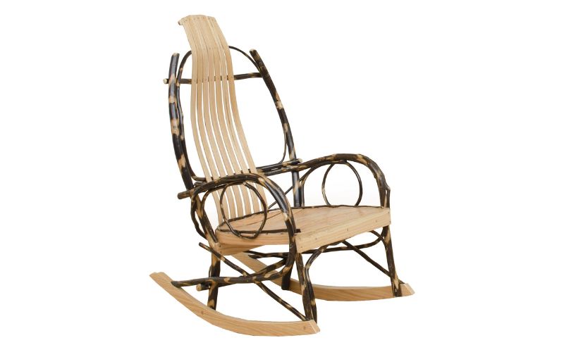 Hickory Collection Twig Arm Rocker made with hickory wood