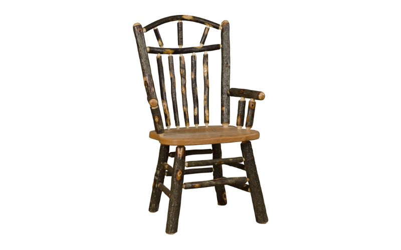 Wagon Wheel style Chair with arms and real wood