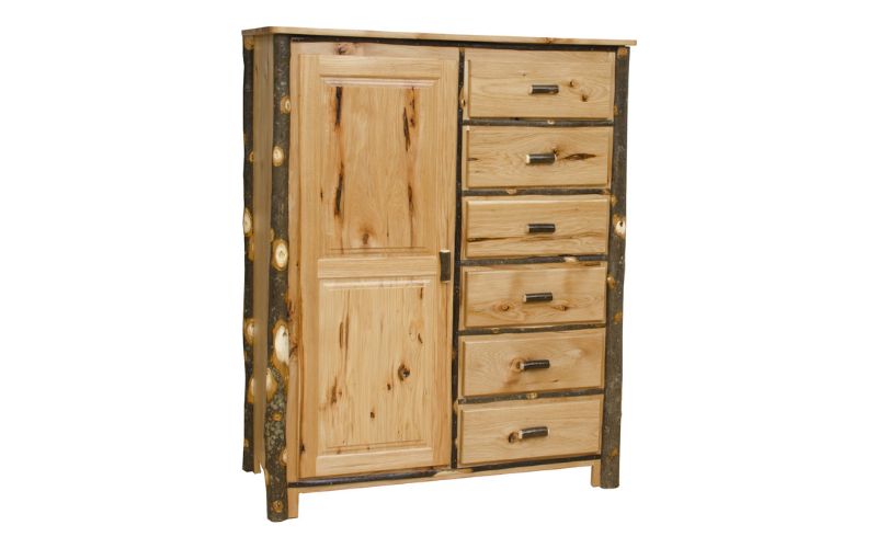 Hickory Collection Wardrobe with 6 drawers and 1 cabinet door