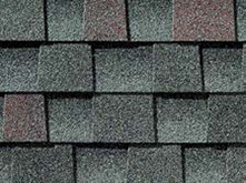 Close up of Williamsburg Slate color shingles