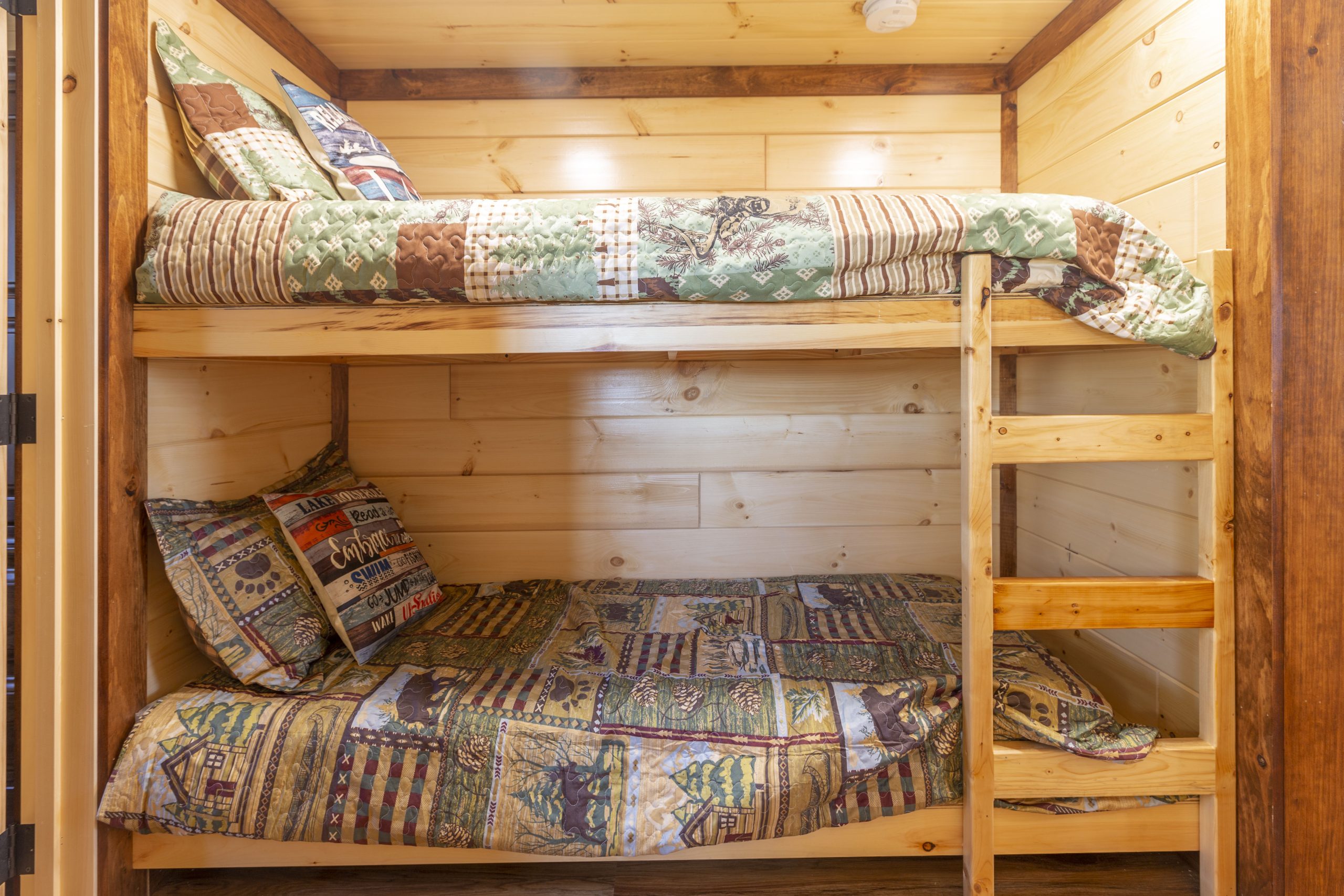 Set of built-in bunk beds in an Appalachian Park Model.