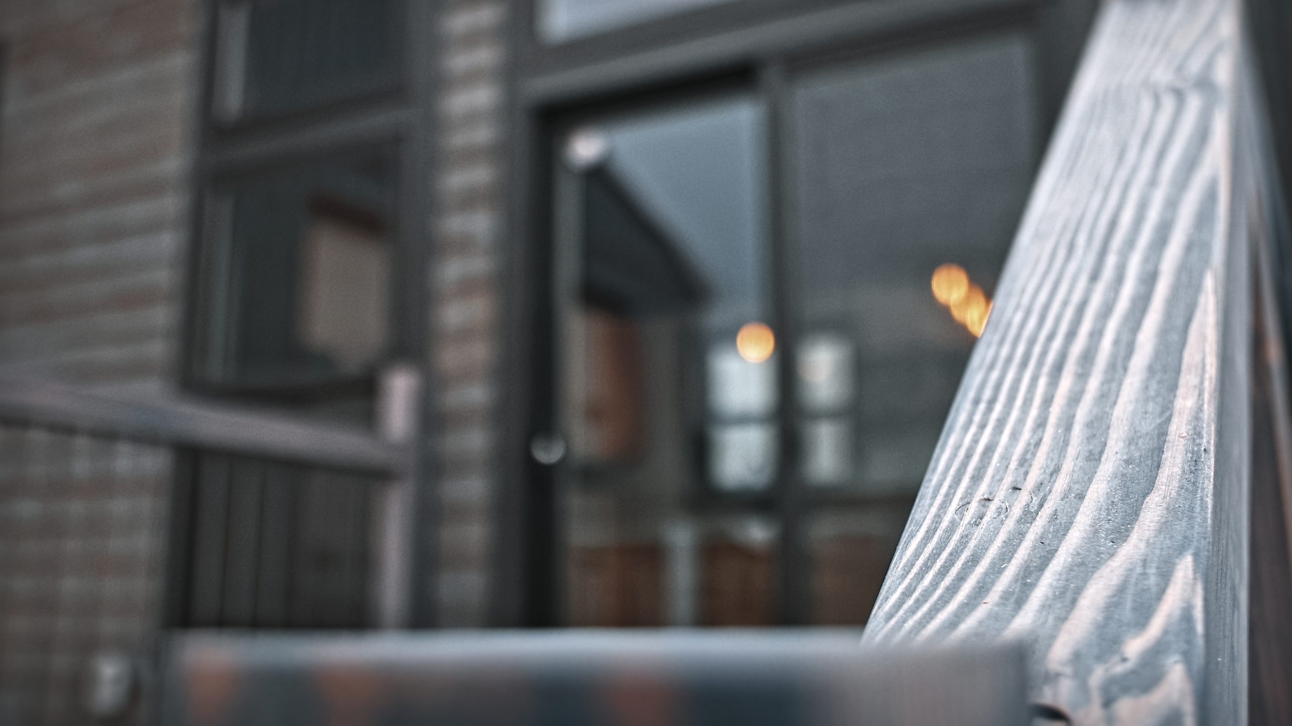 Close up of a railing attached to the deck entrance of a Meadowlark Park Model.