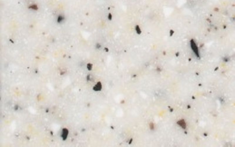 Close up of White Granite countertops.