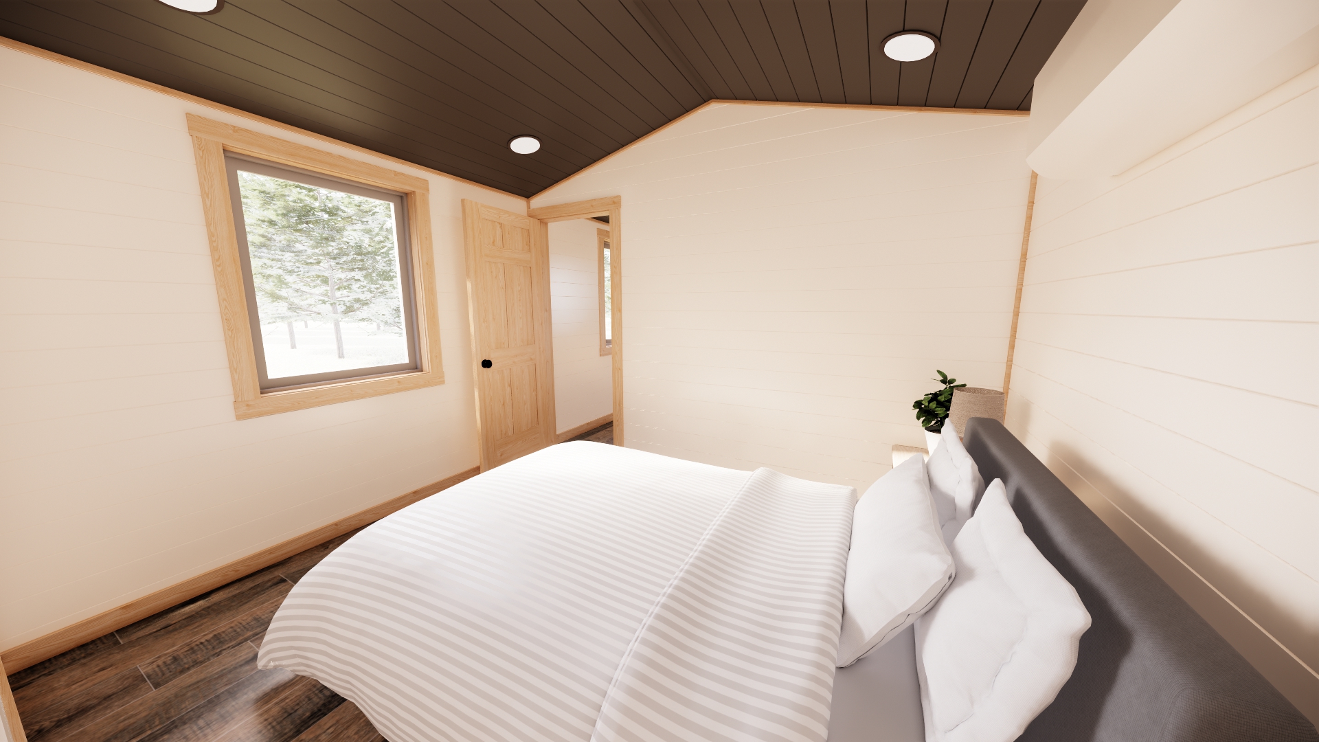 main bedroom in cascade park model