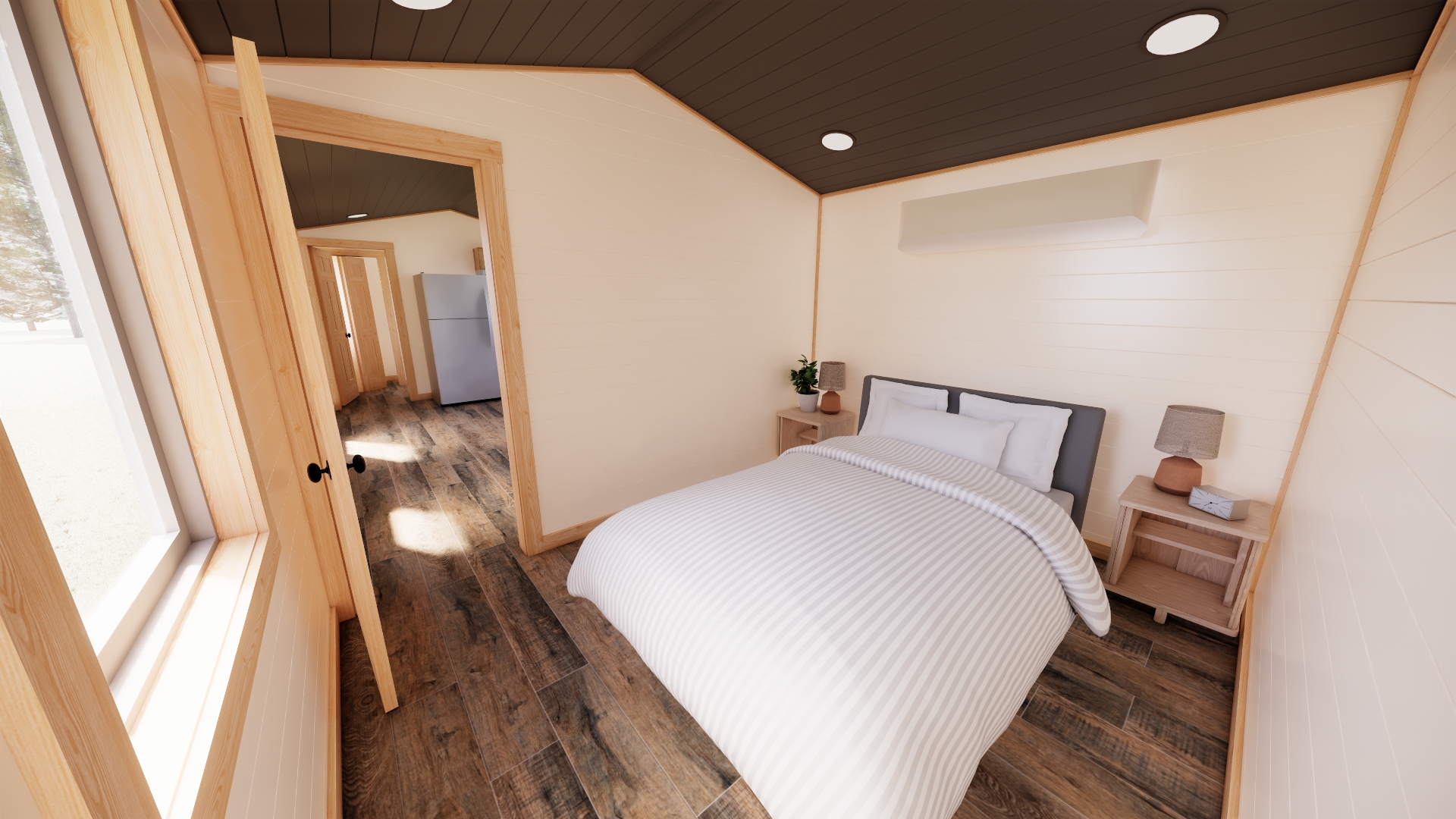 main bedroom in cascade park model